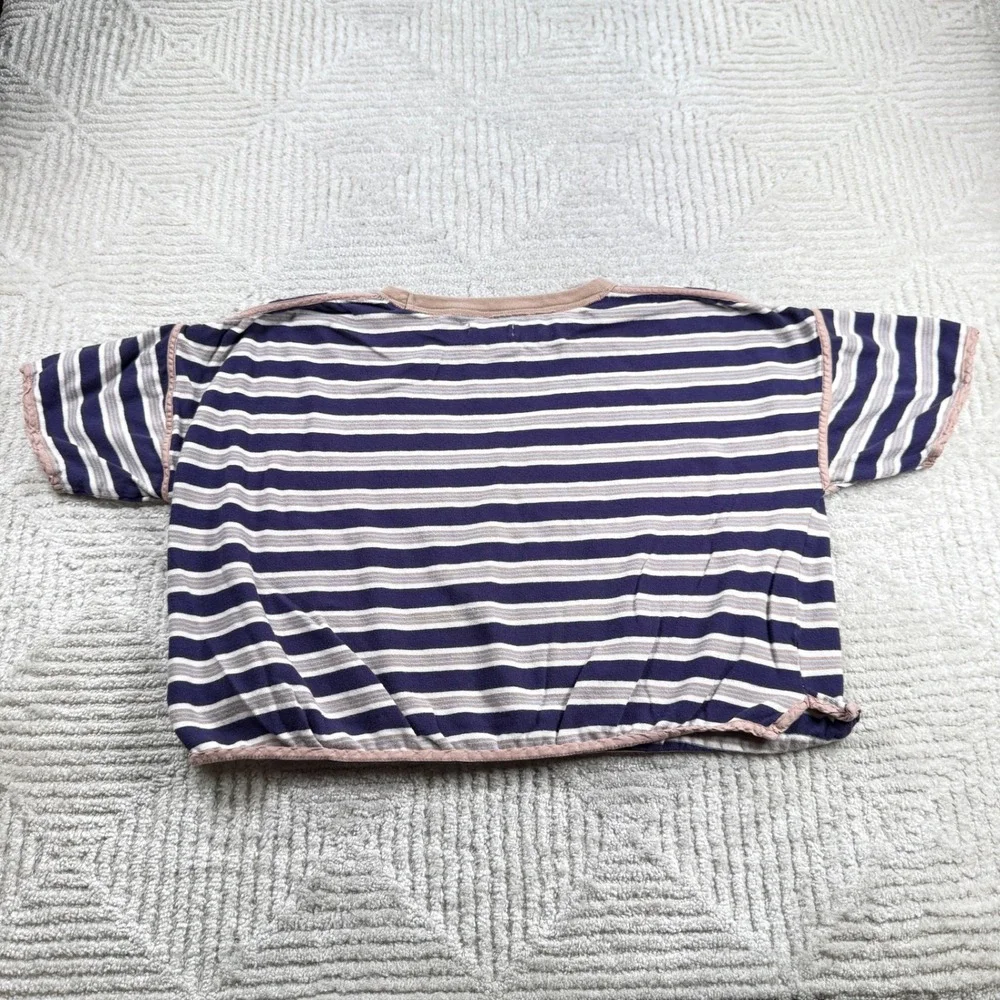 We The Free Striped Boxy Crop Top Women's Medium Boho Tee Indie Grunge Retro 90s